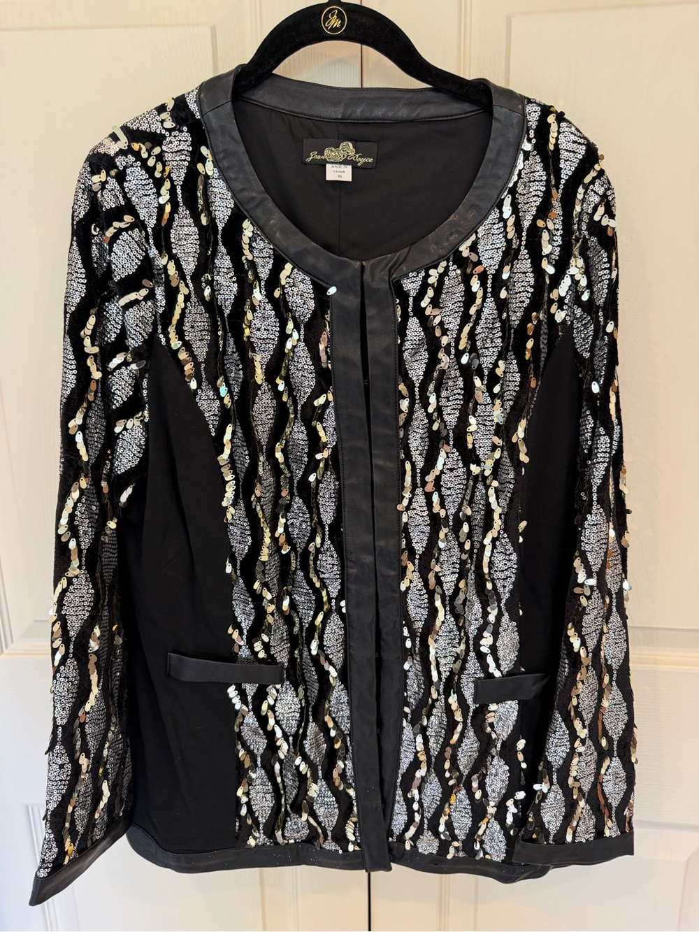 Joan Boyce Black Jacket with Silver and Gold Sequins